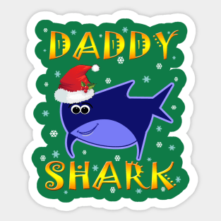 Christmas Daddy Shark Funny  Design Gift Idea Sticker